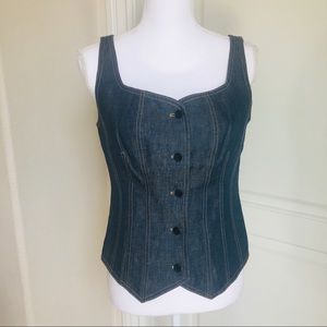 Talbots Chambray/Denim Fitted Sleeveless Vest 6